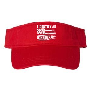 I Identify As Non Bidenary Anti Joe Biden Valucap Bio-Washed Visor