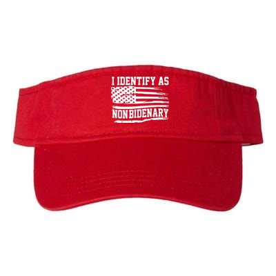 I Identify As Non Bidenary Anti Joe Biden Valucap Bio-Washed Visor