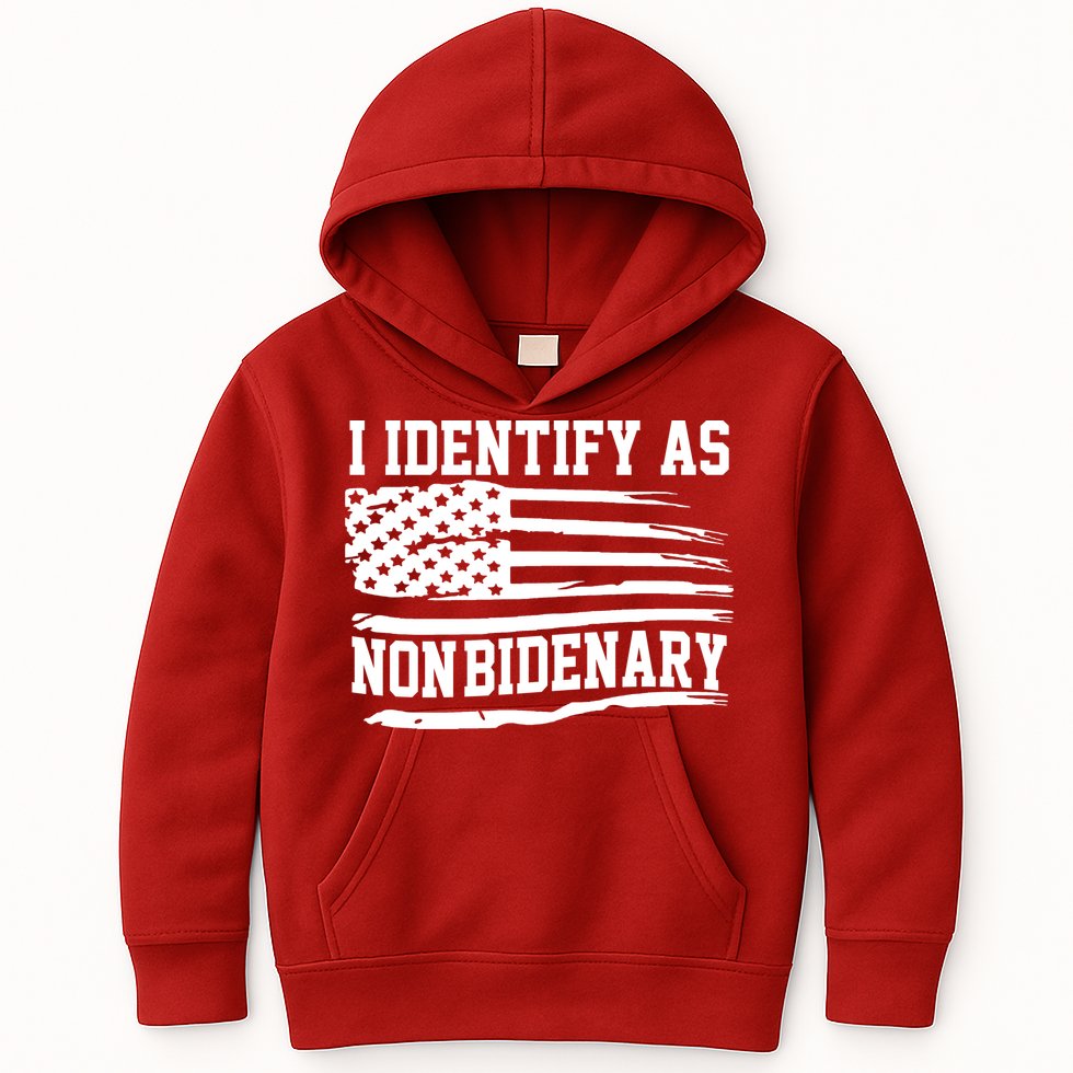 I Identify As Non Bidenary Anti Joe Biden Kids Hoodie