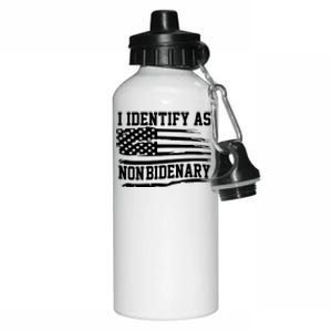 I Identify As Non Bidenary Anti Joe Biden Aluminum Water Bottle