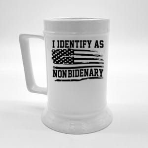 I Identify As Non Bidenary Anti Joe Biden Beer Stein