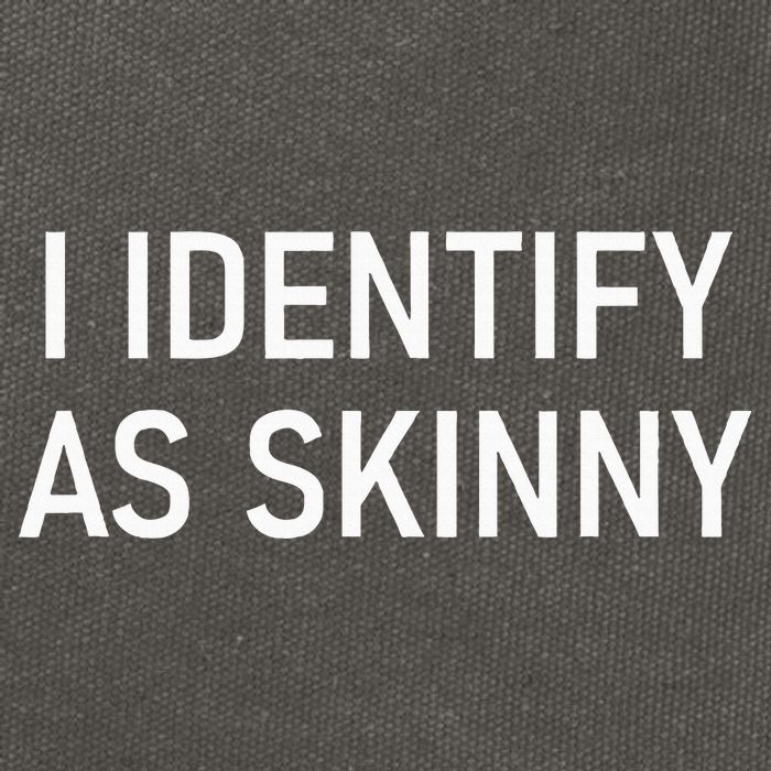 I Identify As Skinny Funny Jokes Sarcastic Cotton Canvas Backpack