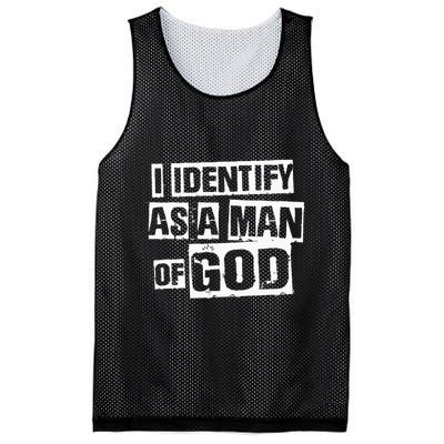 I Identify As A Man Of God Mesh Reversible Basketball Jersey Tank