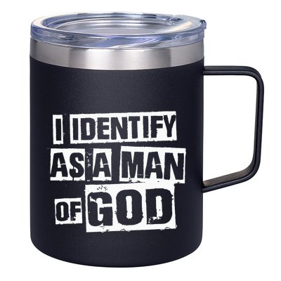 I Identify As A Man Of God 12oz Stainless Steel Coffee Mug