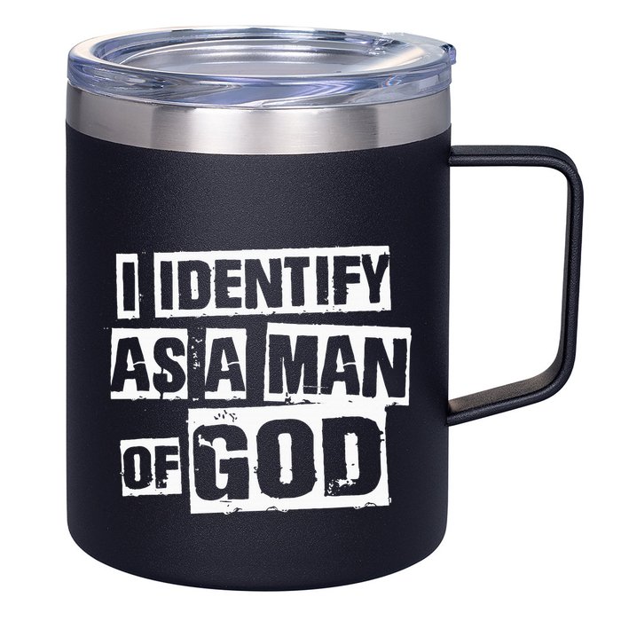 I Identify As A Man Of God 12oz Stainless Steel Coffee Mug