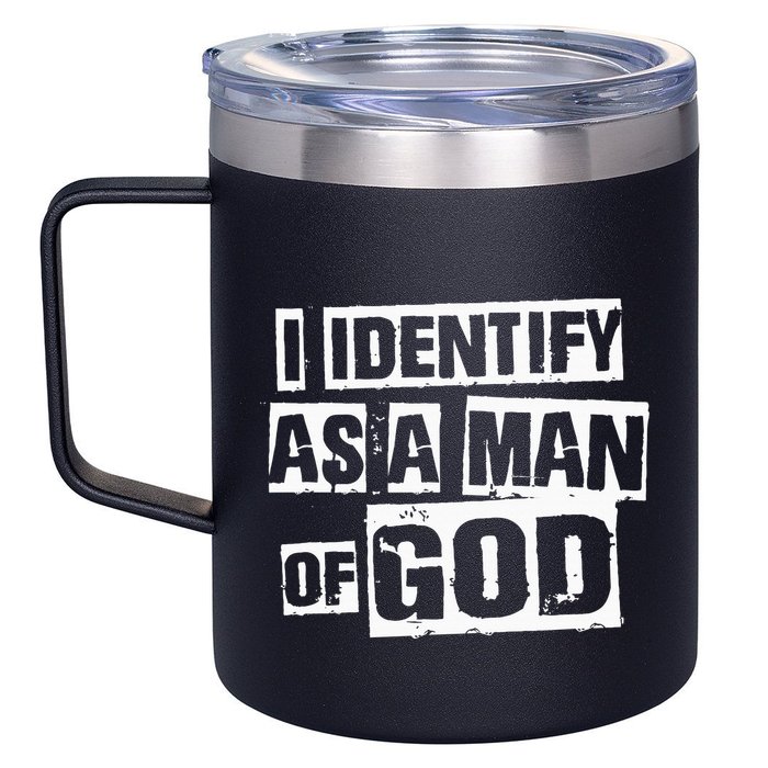 I Identify As A Man Of God 12oz Stainless Steel Coffee Mug
