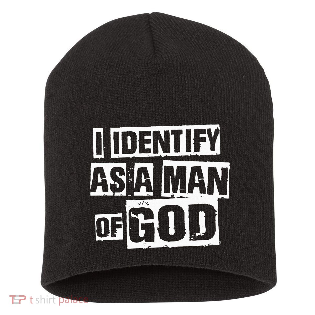 I Identify As A Man Of God Short Acrylic Beanie