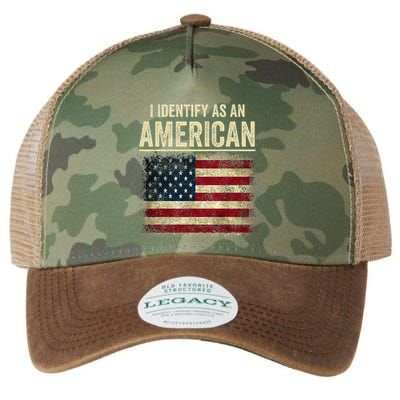I Identify As An American Flag Legacy Tie Dye Trucker Hat