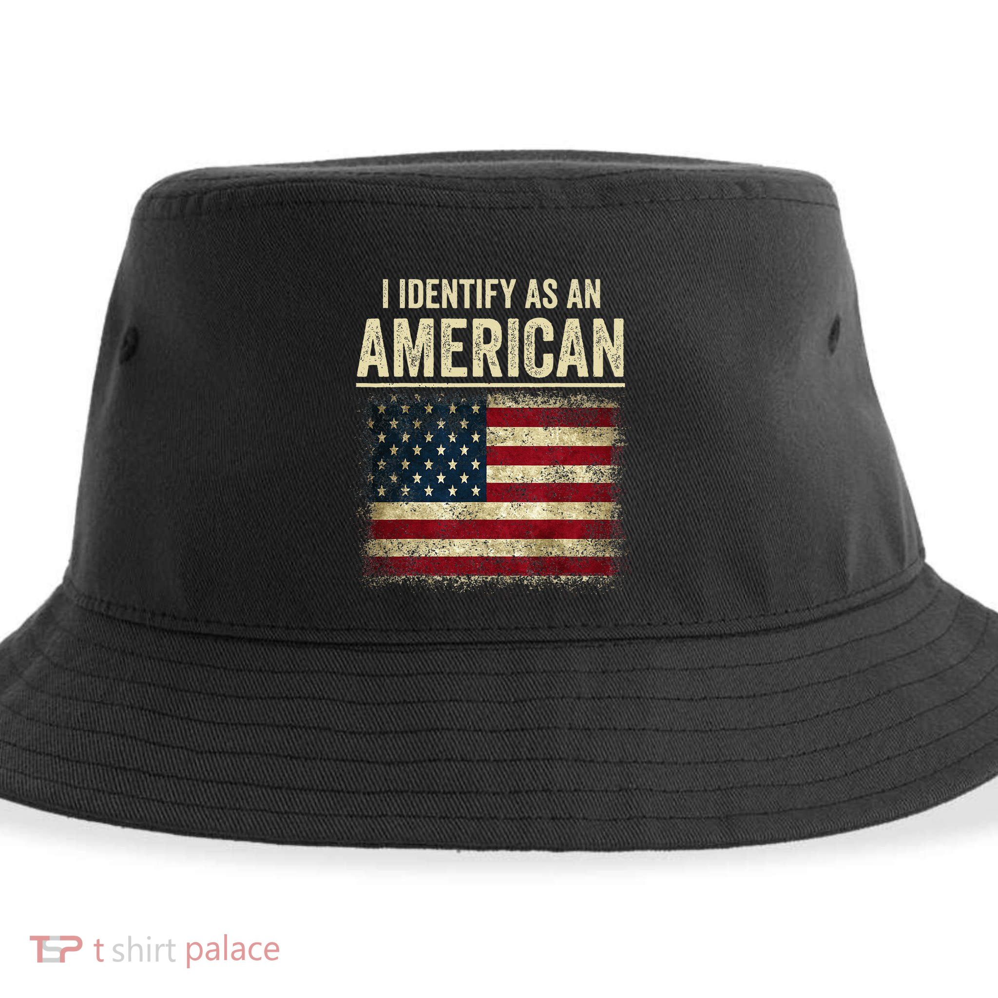 I Identify As An American Flag Sustainable Bucket Hat
