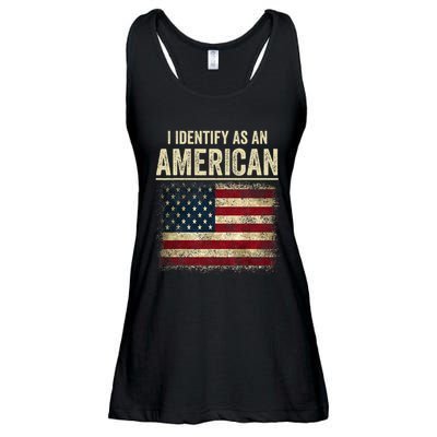 I Identify As An American Flag Ladies Essential Flowy Tank