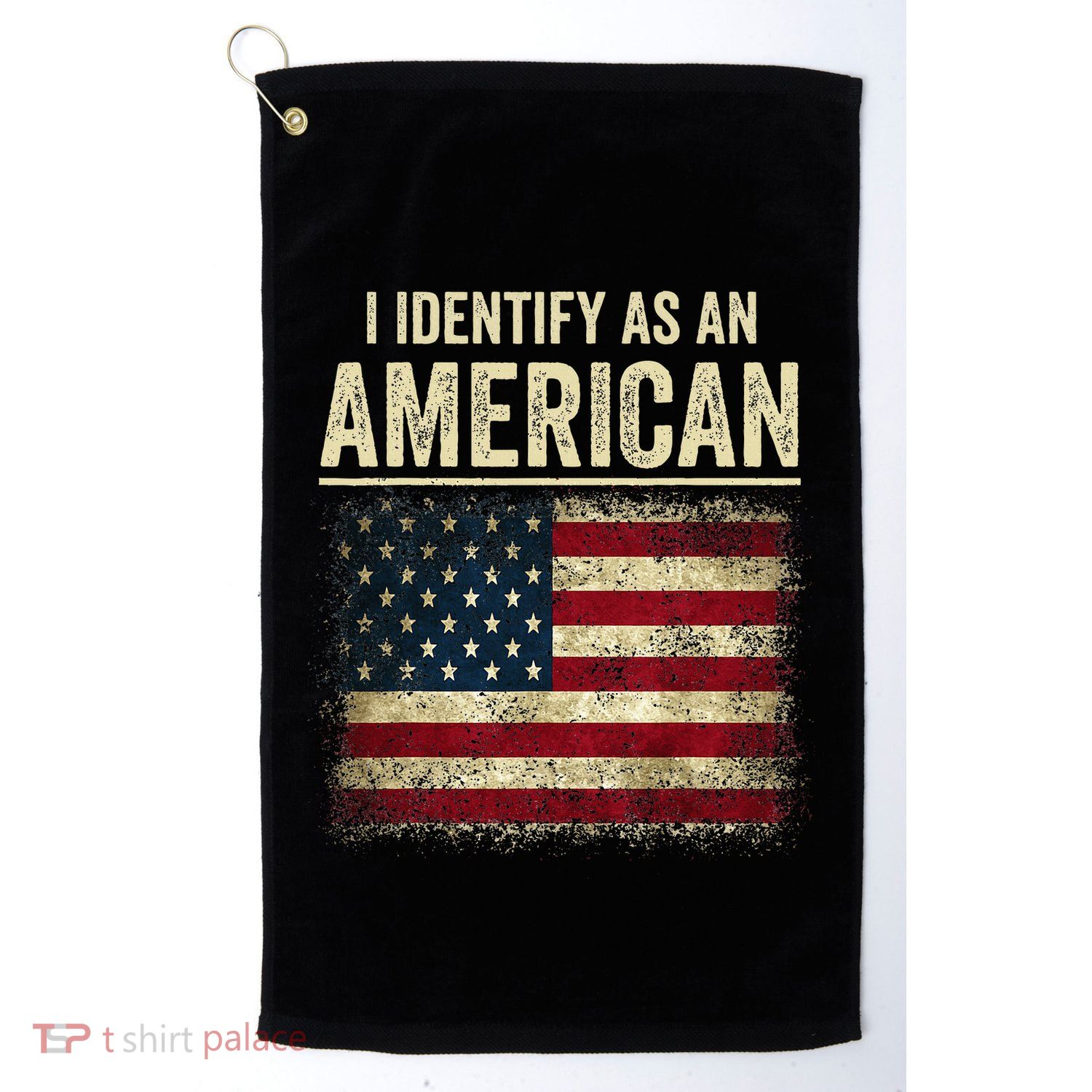 I Identify As An American Flag Golf Towel