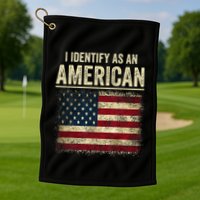 I Identify As An American Flag Golf Towel
