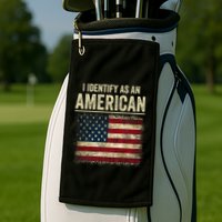 I Identify As An American Flag Golf Towel