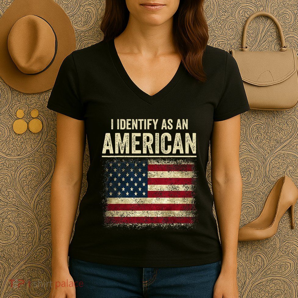 I Identify As An American Flag Women's V-Neck T-Shirt
