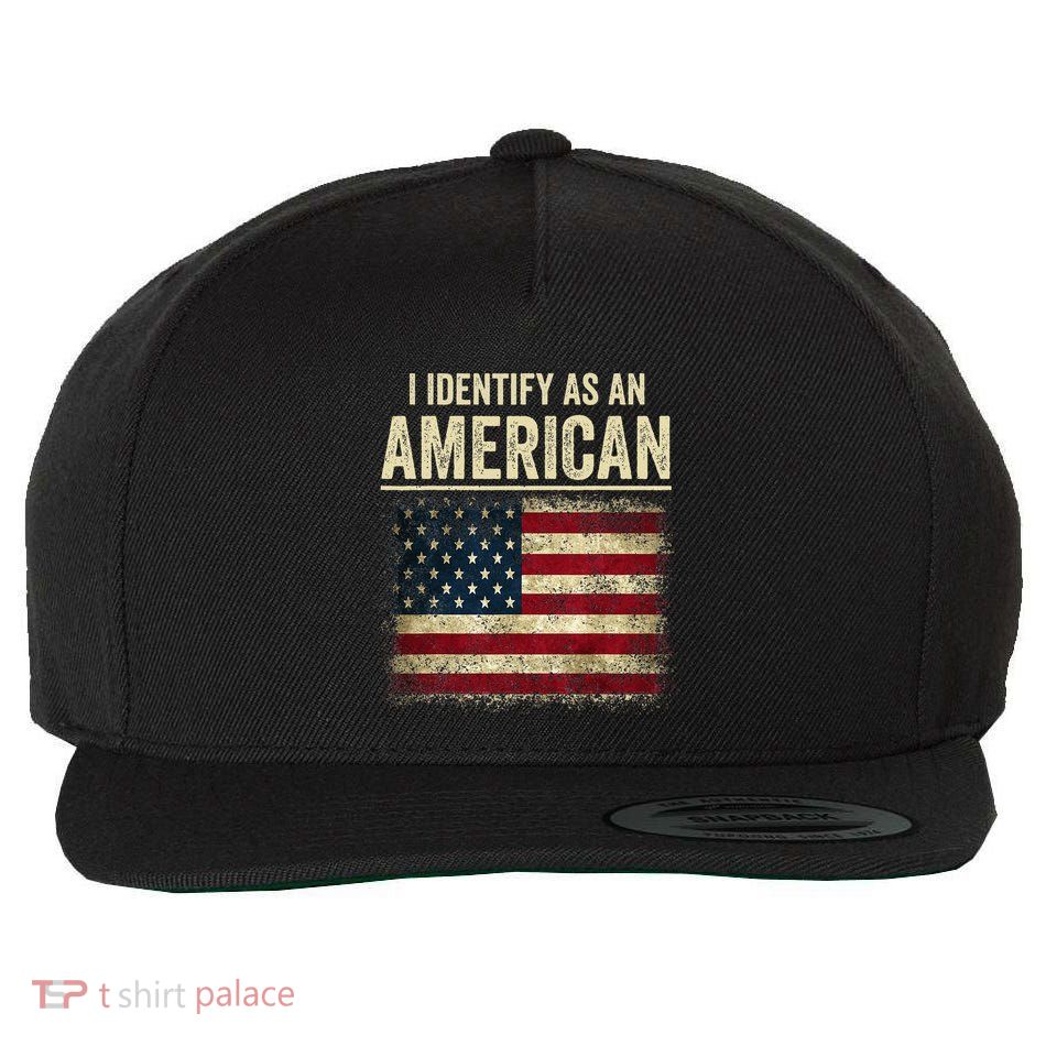 I Identify As An American Flag Wool Snapback Cap