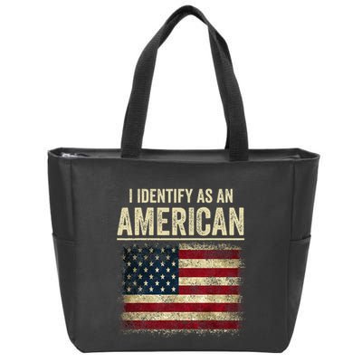 I Identify As An American Flag Zip Tote Bag