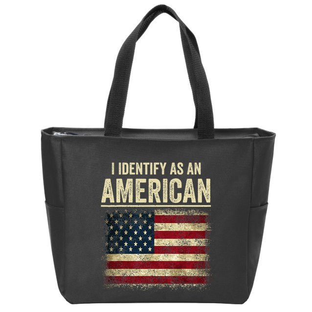 I Identify As An American Flag Zip Tote Bag