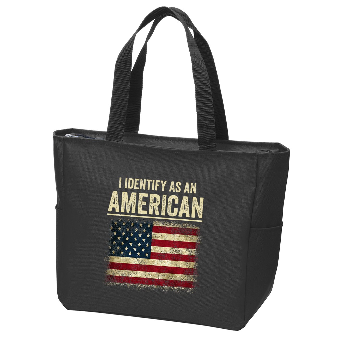I Identify As An American Flag Zip Tote Bag