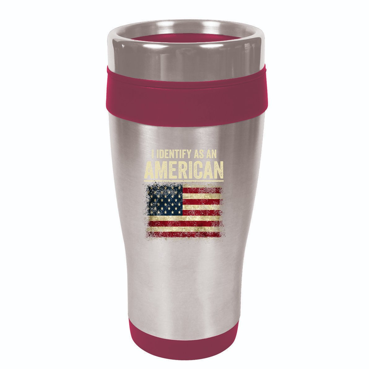 I Identify As An American Flag 16oz Travel Tumbler