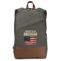 I Identify As An American Flag Cotton Canvas Backpack
