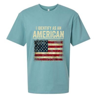 I Identify As An American Flag Sueded Cloud Jersey T-Shirt