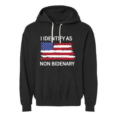 I Identify As Non Bidenary Garment-Dyed Fleece Hoodie