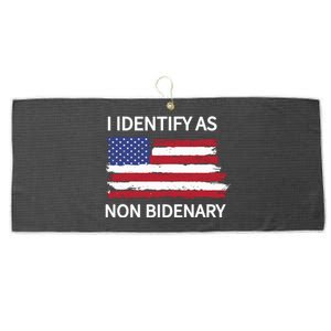 I Identify As Non Bidenary Large Microfiber Waffle Golf Towel