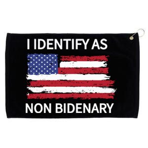 I Identify As Non Bidenary Grommeted Golf Towel