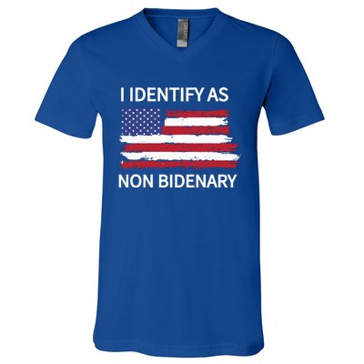 I Identify As Non Bidenary V-Neck T-Shirt