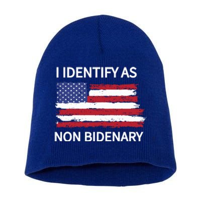 I Identify As Non Bidenary Short Acrylic Beanie