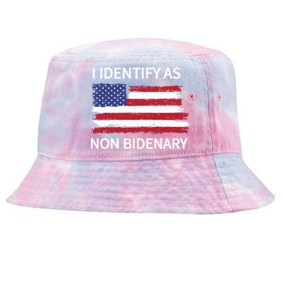 I Identify As Non Bidenary Tie-Dyed Bucket Hat