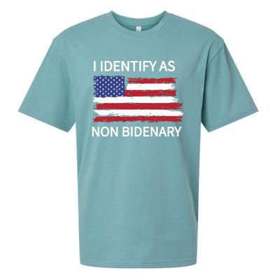 I Identify As Non Bidenary Sueded Cloud Jersey T-Shirt