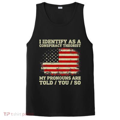 I Identify As A Conspiracy Theorist Vintage American Flag PosiCharge Competitor Tank
