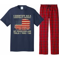 I Identify As A Conspiracy Theorist Vintage American Flag Pajama Set