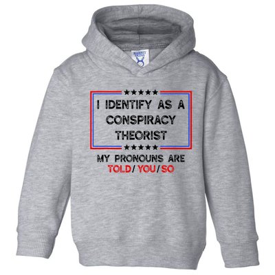 I Identify As A Conspiracy Theorist Pronouns Are Told You So Toddler Hoodie