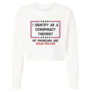 I Identify As A Conspiracy Theorist Pronouns Are Told You So Cropped Pullover Crew