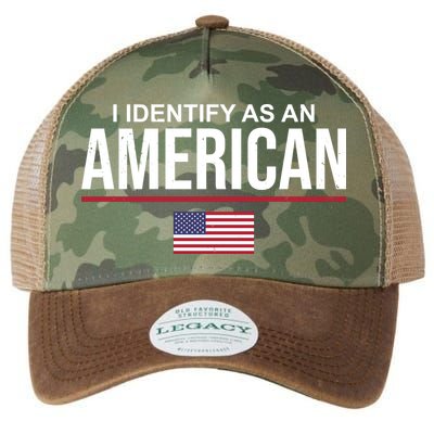 I Identify As An American USA Flag Legacy Tie Dye Trucker Hat