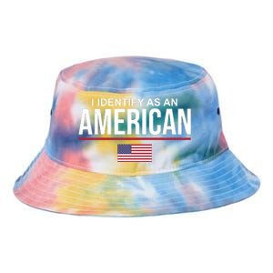 I Identify As An American USA Flag Tie Dye Newport Bucket Hat