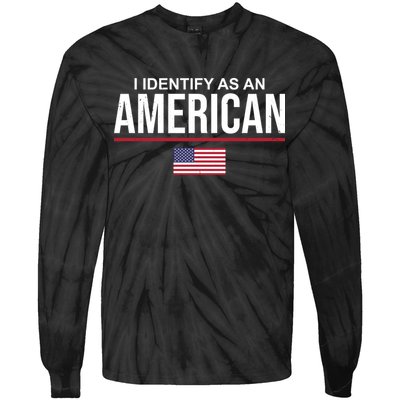I Identify As An American USA Flag Tie-Dye Long Sleeve Shirt