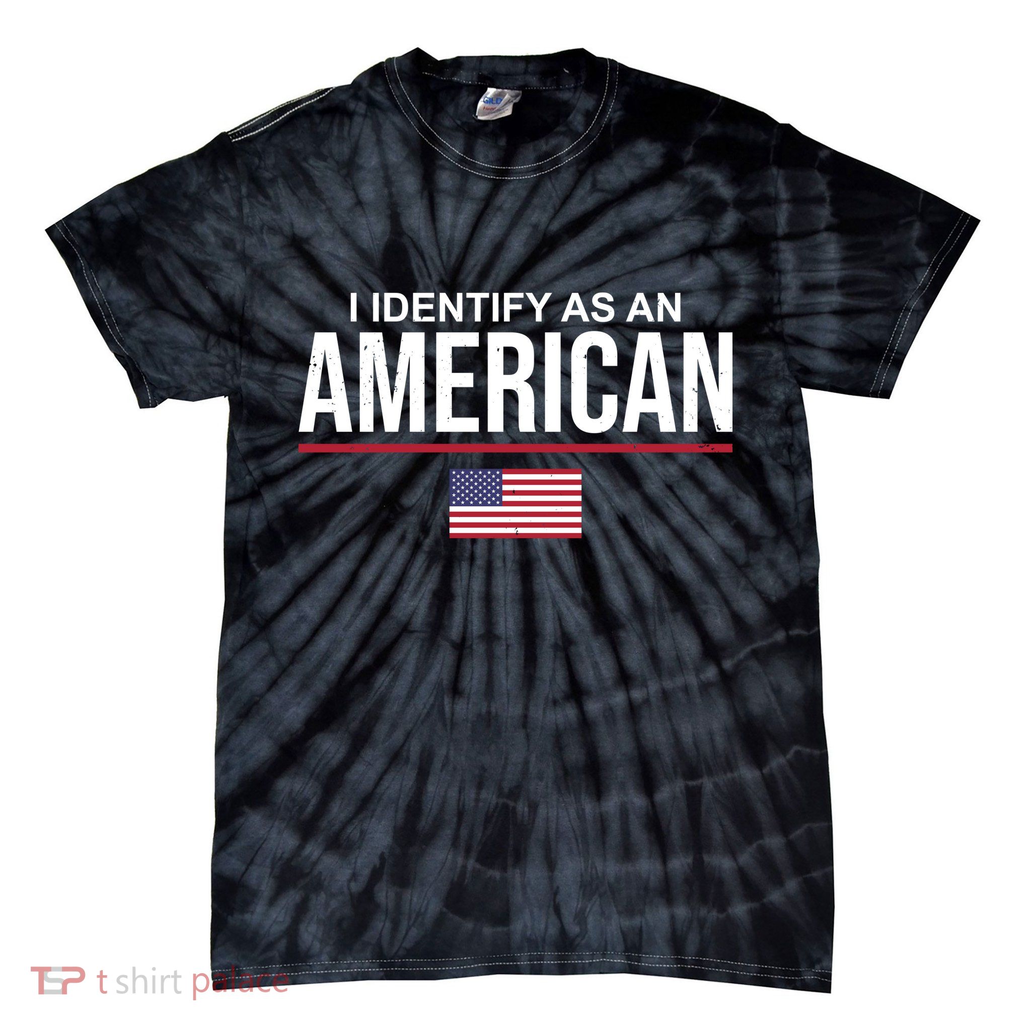 I Identify As An American USA Flag Tie-Dye T-Shirt