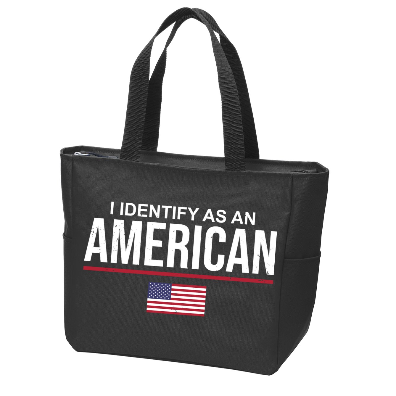 I Identify As An American USA Flag Zip Tote Bag