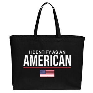 I Identify As An American USA Flag Cotton Canvas Jumbo Tote