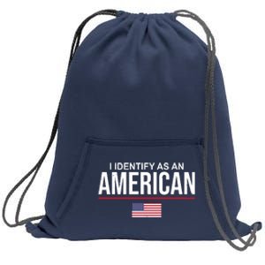 I Identify As An American USA Flag Sweatshirt Cinch Pack Bag