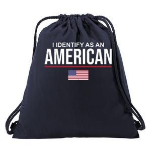 I Identify As An American USA Flag Drawstring Bag