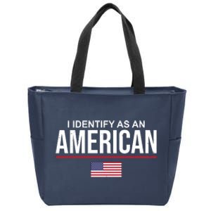 I Identify As An American USA Flag Zip Tote Bag