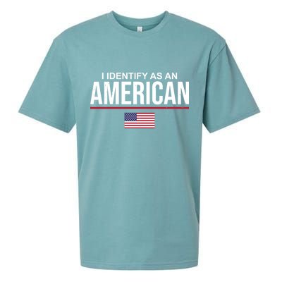 I Identify As An American USA Flag Sueded Cloud Jersey T-Shirt