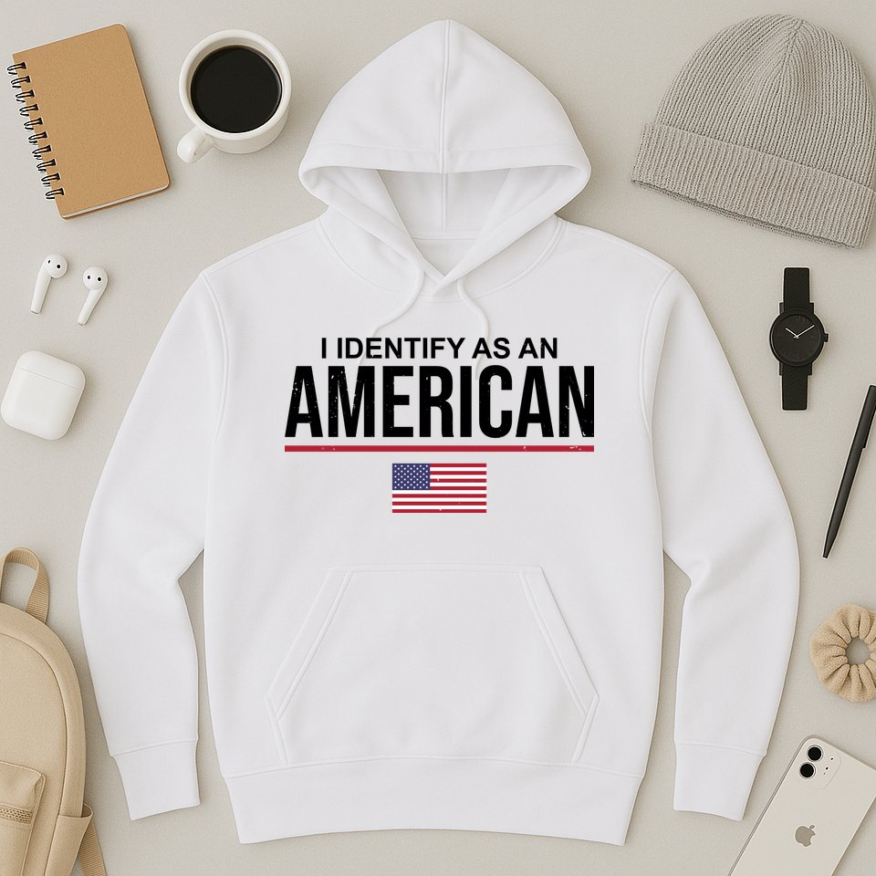 I Identify As An American USA Flag Hoodie