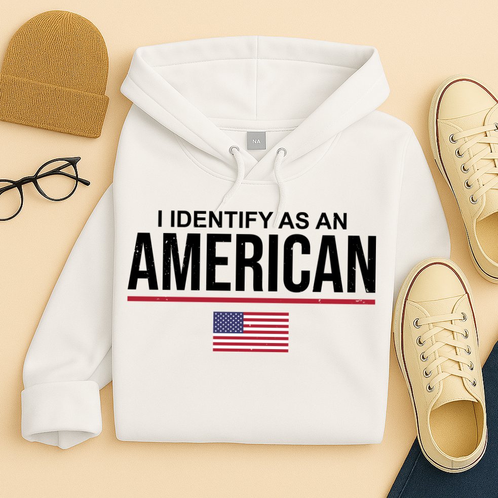 I Identify As An American USA Flag Hoodie