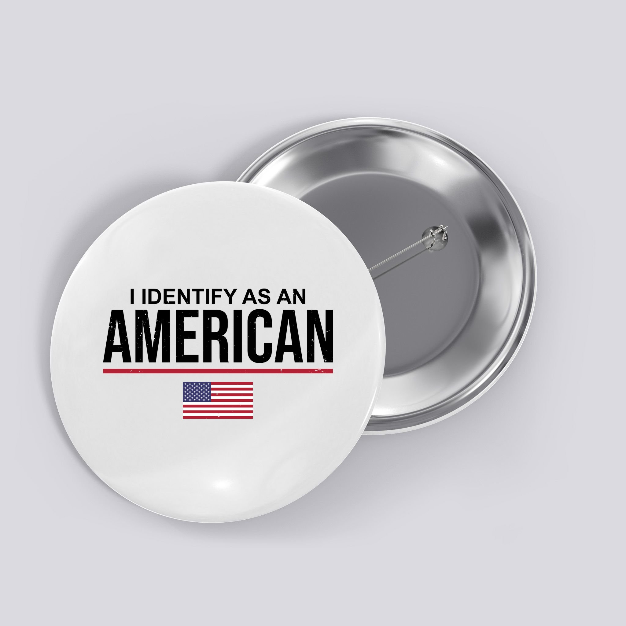 I Identify As An American USA Flag Button