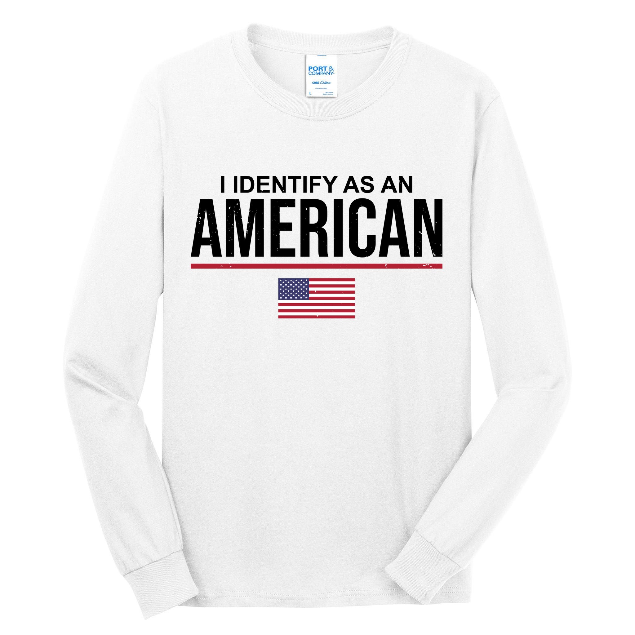 I Identify As An American USA Flag Tall Long Sleeve T-Shirt
